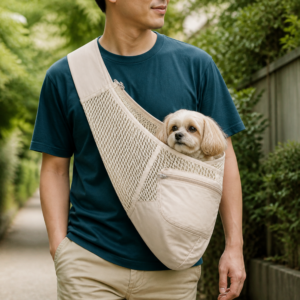 Ultra-Light Mesh Pet Sling shown in use